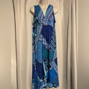 Chico's Blue and Teal Patterned Dress